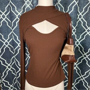 Brown Long Sleeve Top